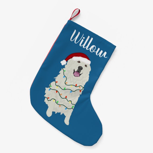 Personalized Great Pyrenees Small Christmas Stocking (Front (Hanging))