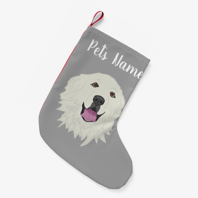 Personalized Great Pyrenees Small Christmas Stocking (Front (Hanging))