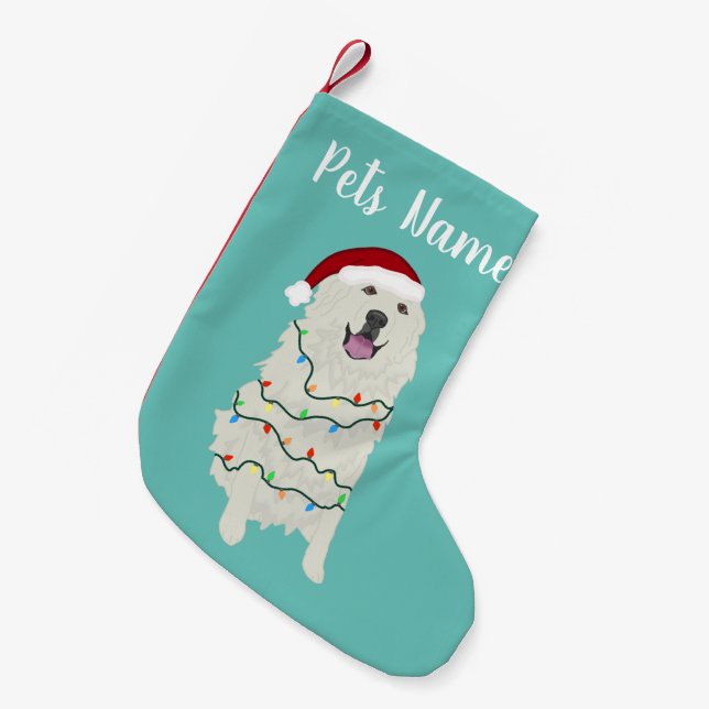 Personalized Great Pyrenees  Small Christmas Stocking (Front (Hanging))