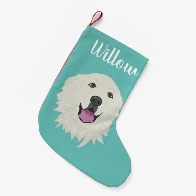 Personalized Great Pyrenees Small Christmas Stocking (Front (Hanging))