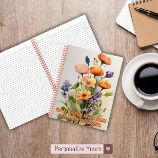 Personalized Great Things Inspirational Notebook