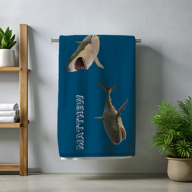 Personalized Great White Shark Beach Towel (Creator Uploaded)