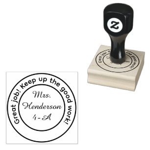 Personalized Great Work Teacher Rubber Stamp