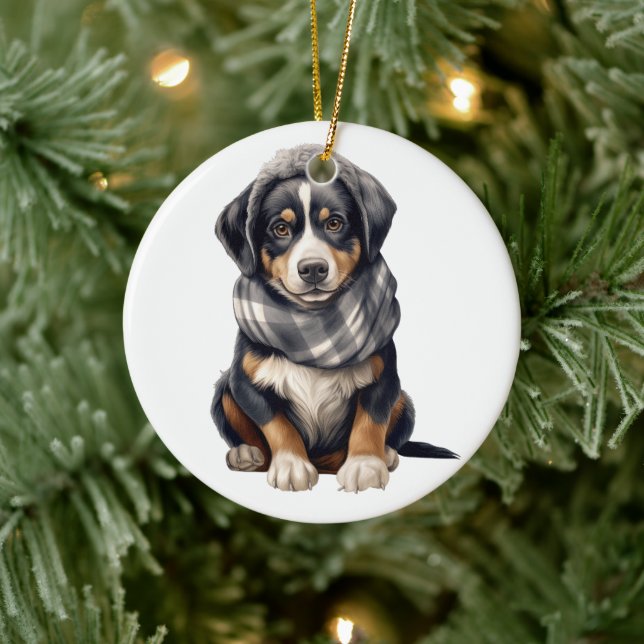 Personalized Greater Swiss Mountain Dog Ceramic Ornament (Tree)