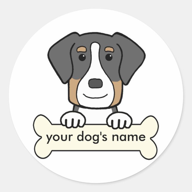 Personalized Greater Swiss Mountain Dog Classic Round Sticker (Front)