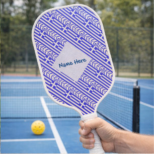 Personalized Greece Flag Tiled Pickleball Paddle