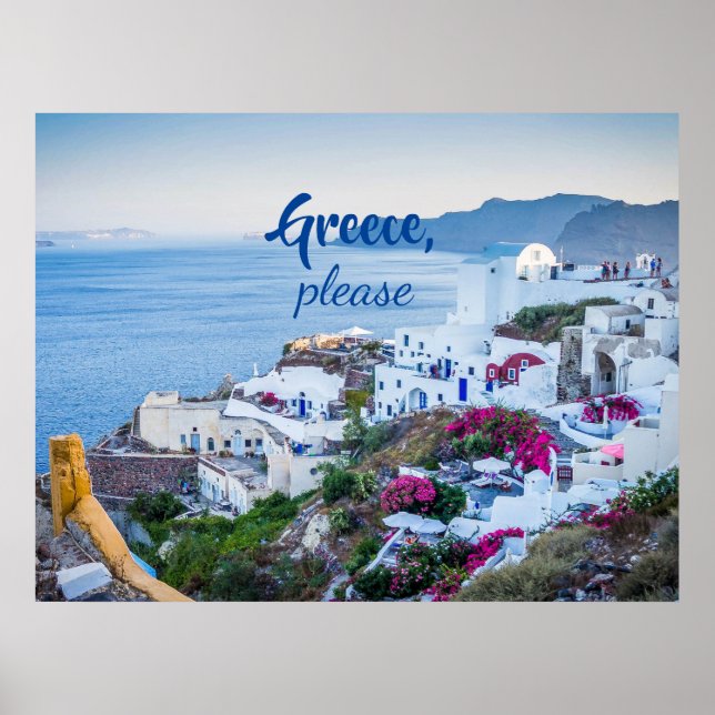 Personalized / Greece Please/ Santorini Poster (Front)