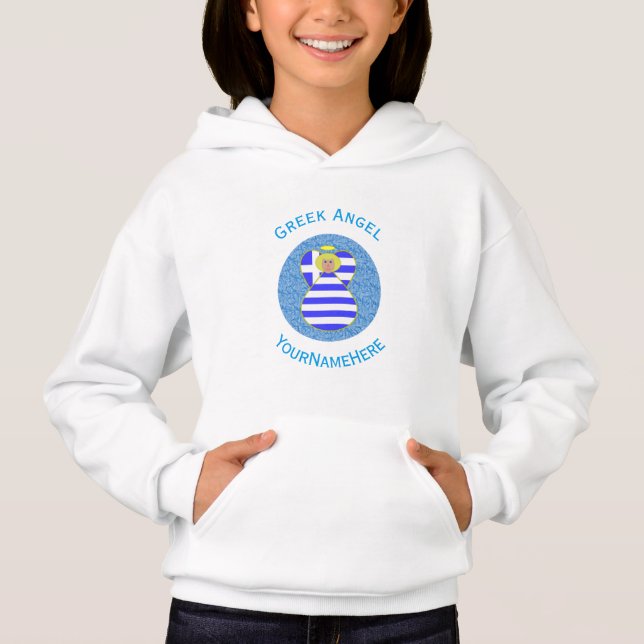 Personalized Greek Blonde Angel Flag (Front)