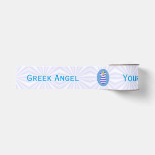 Personalized Greek Blonde Angel Flag Grosgrain Ribbon