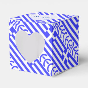 Personalized Greek Flag Tiled Heart Favor Box