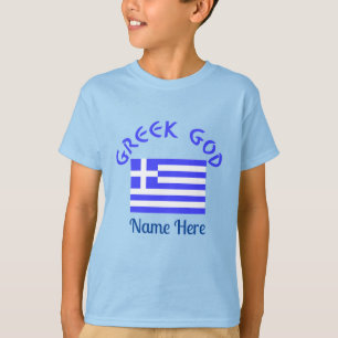 Personalized Greek God Flag Boy's Heritage T-Shirt