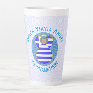 Personalized Greek Yiayia Angel Flag Latte Mug