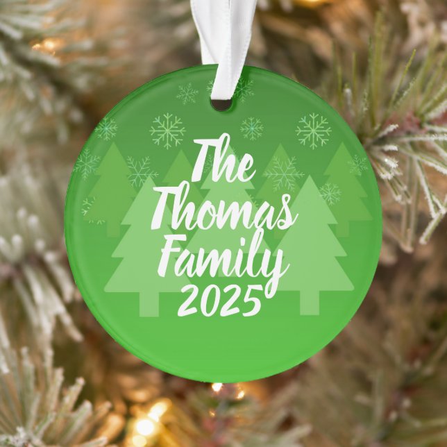 Personalized Green Acrylic Christmas Ornament (Arbre)
