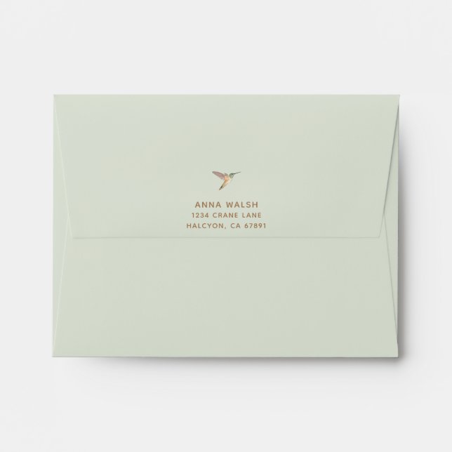 Personalized Green Allen's Hummingbird Envelope (Back (Top Flap))