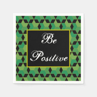 personalized green and black geometric patterned napkin