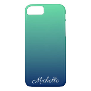 Personalized green and blue ombre Case-Mate iPhone case
