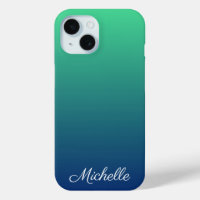 Personalized green and blue ombre
