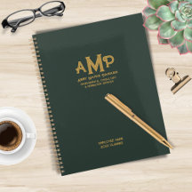Personalized Green and Gold 3 Letter Monogram Logo
