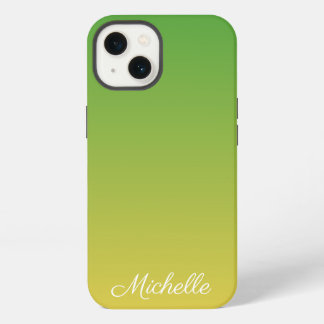 Personalized green and yellow ombre Case-Mate iPho iPhone 13 Case