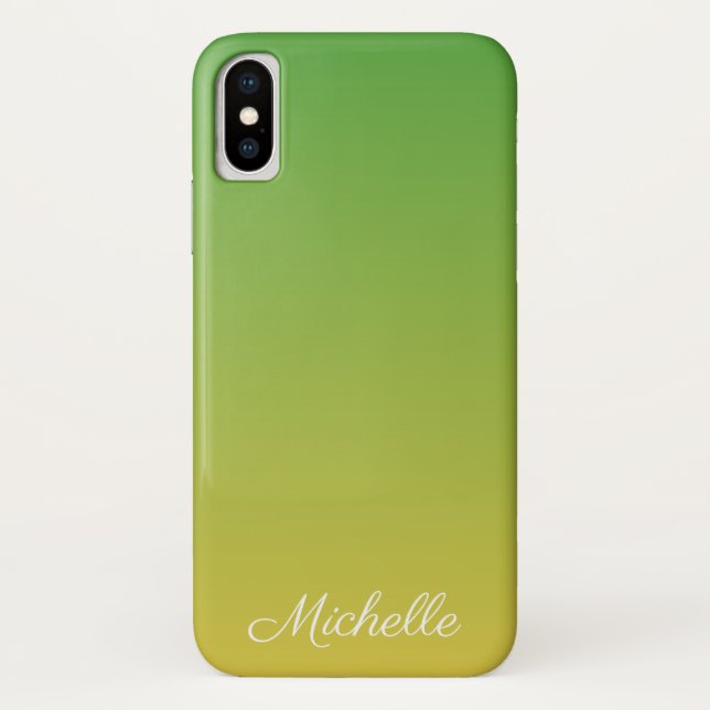 Personalized green and yellow ombre Case-Mate iPhone case (Back)
