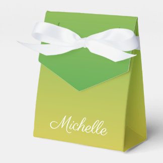 Personalized green and yellow ombre favor box