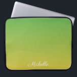 Personalized green and yellow ombre laptop sleeve<br><div class="desc">Personalized green and yellow ombre</div>