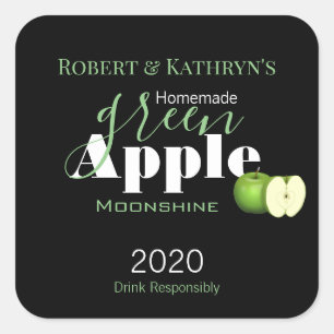 Personalized "Green Apple" Alcohol/Food Label