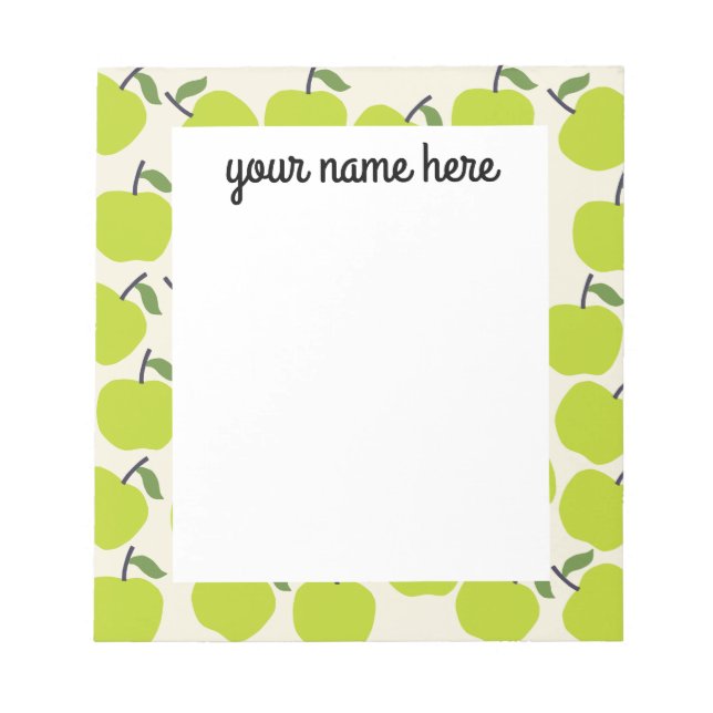 Personalized Green Apple Notepad (Front)