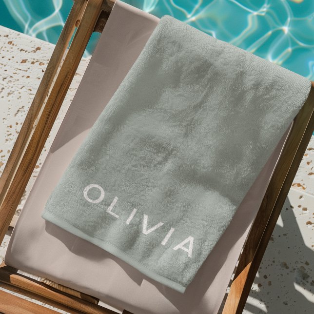 Personalized Green Ash Colour Custom  Beach Towel (Creator Uploaded)