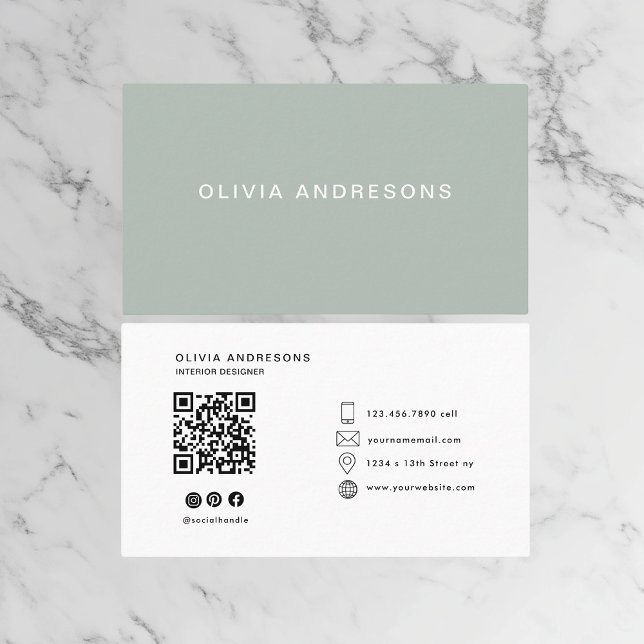Personalized Green Ash Colour Custom Business Card (Creator Uploaded)