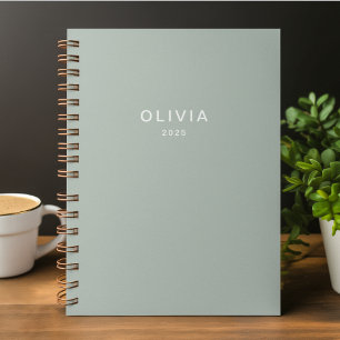 Personalized Green Ash Colour Custom   Elegant Notebook