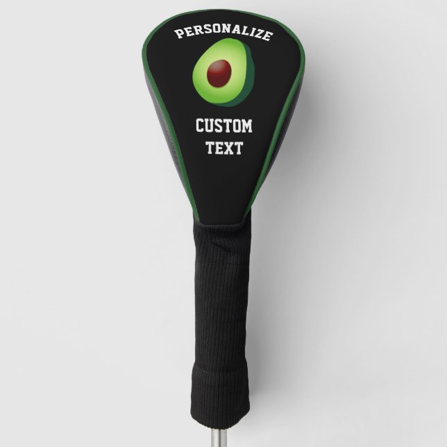 Personalized green avocado golf driver cover gift (Front)