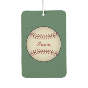 Personalized Green Baseball Air Freshener