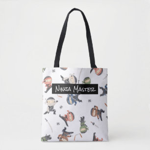 Personalized Green Blue Orange Ninja Gift Design Tote Bag