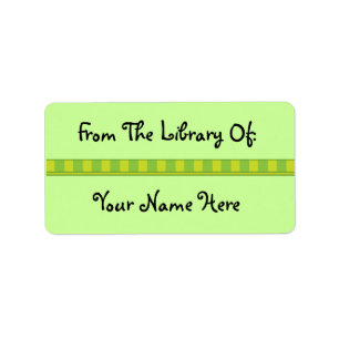 Personalized Green Bookplate Library Stickers