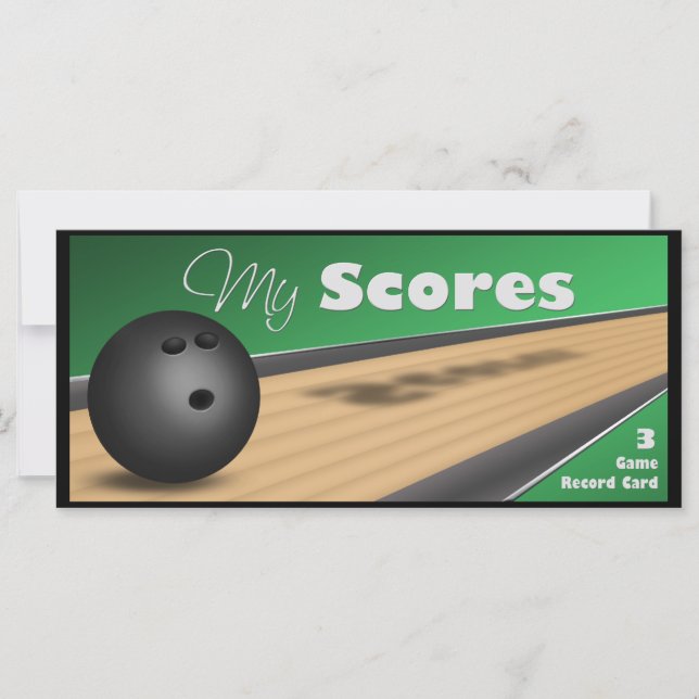 Personalized Green Bowling Score Cards (Front)