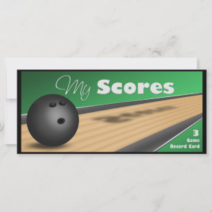 Personalized Green Bowling Score Cards