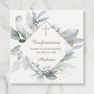Personalized Green Boy Confirmation  Favour Tags