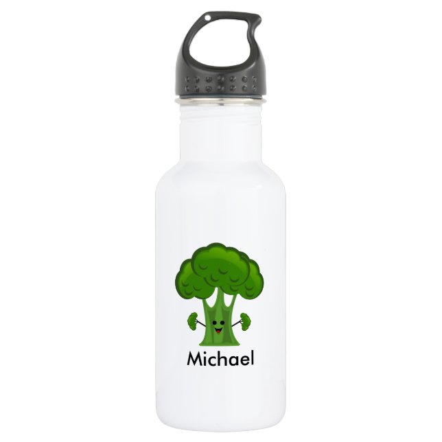 Personalized Green Broccoli 532 Ml Water Bottle (Front)
