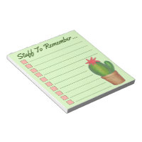 Personalized Green Cactus Potted Plant Checklist
