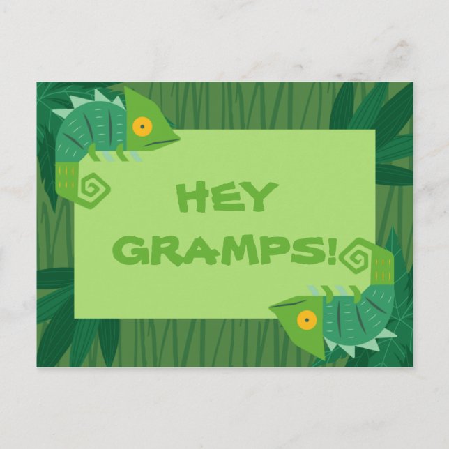 Personalized - Green Chameleon Connections Postcard (Front)
