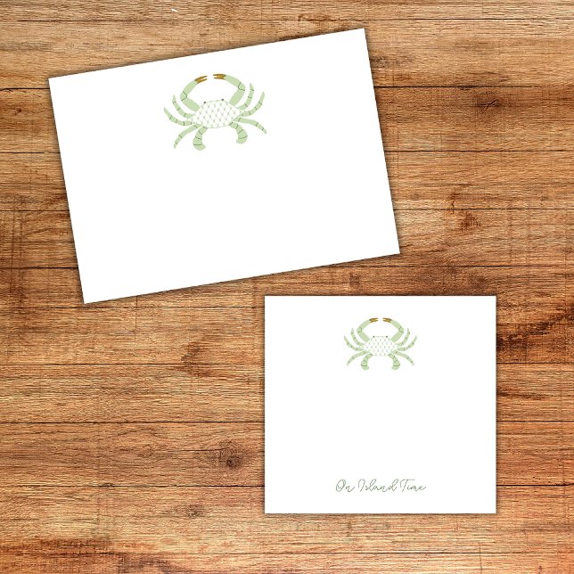 Personalized Green Chic Crab, Beach Sticky Notes (Creator Uploaded)