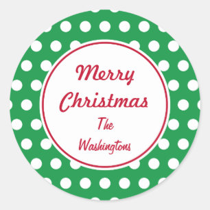 Personalized Green Christmas Stickers