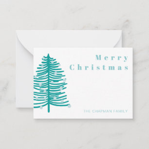 Personalized Green Christmas Tree Winter Forest Card