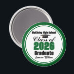 Personalized Green Class of 2026 Graduation Party Magnet<br><div class="desc">Customize your own green high school Class of 2026 graduate magnet for a high school or college graduation party. Cool varsity letters for the year on a great custom commemorative keepsake for seniors.</div>