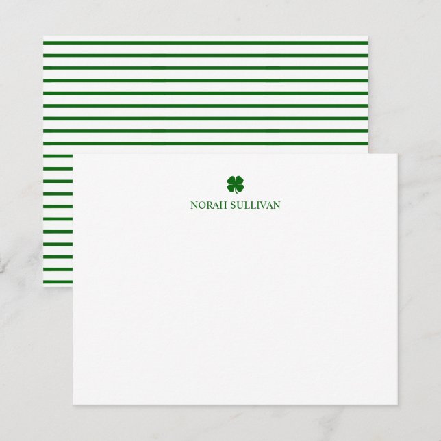 Personalized Green Clover Card (Front/Back)