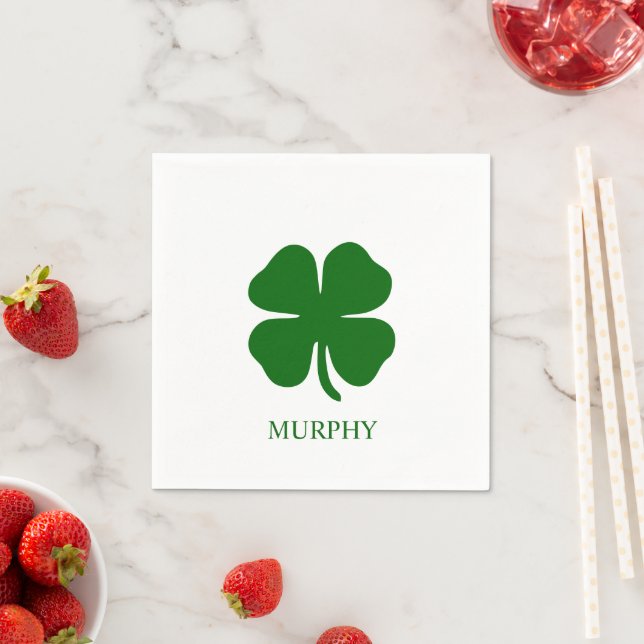 Personalized Green Clover Napkin (Insitu)