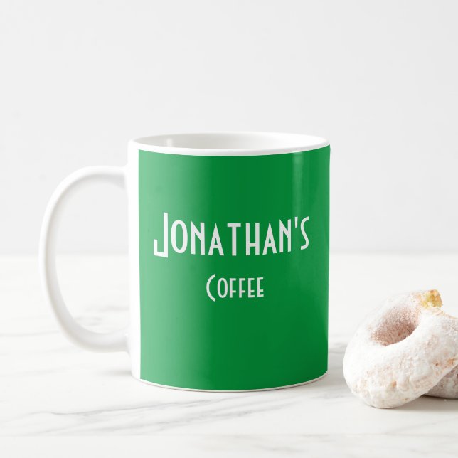 Personalized Green Coffee Mug (With Donut)