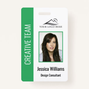 Personalized Green Corporate Employee Security ID Badge
