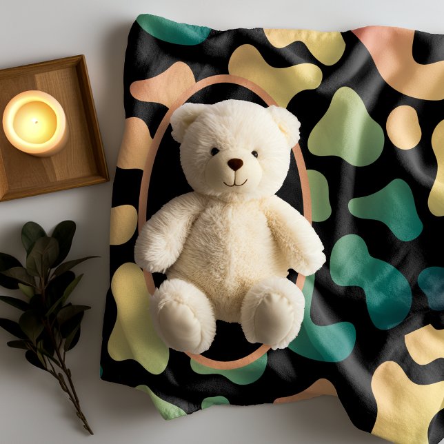 Personalized Green Cow Print Sherpa Blanket (Creator Uploaded)